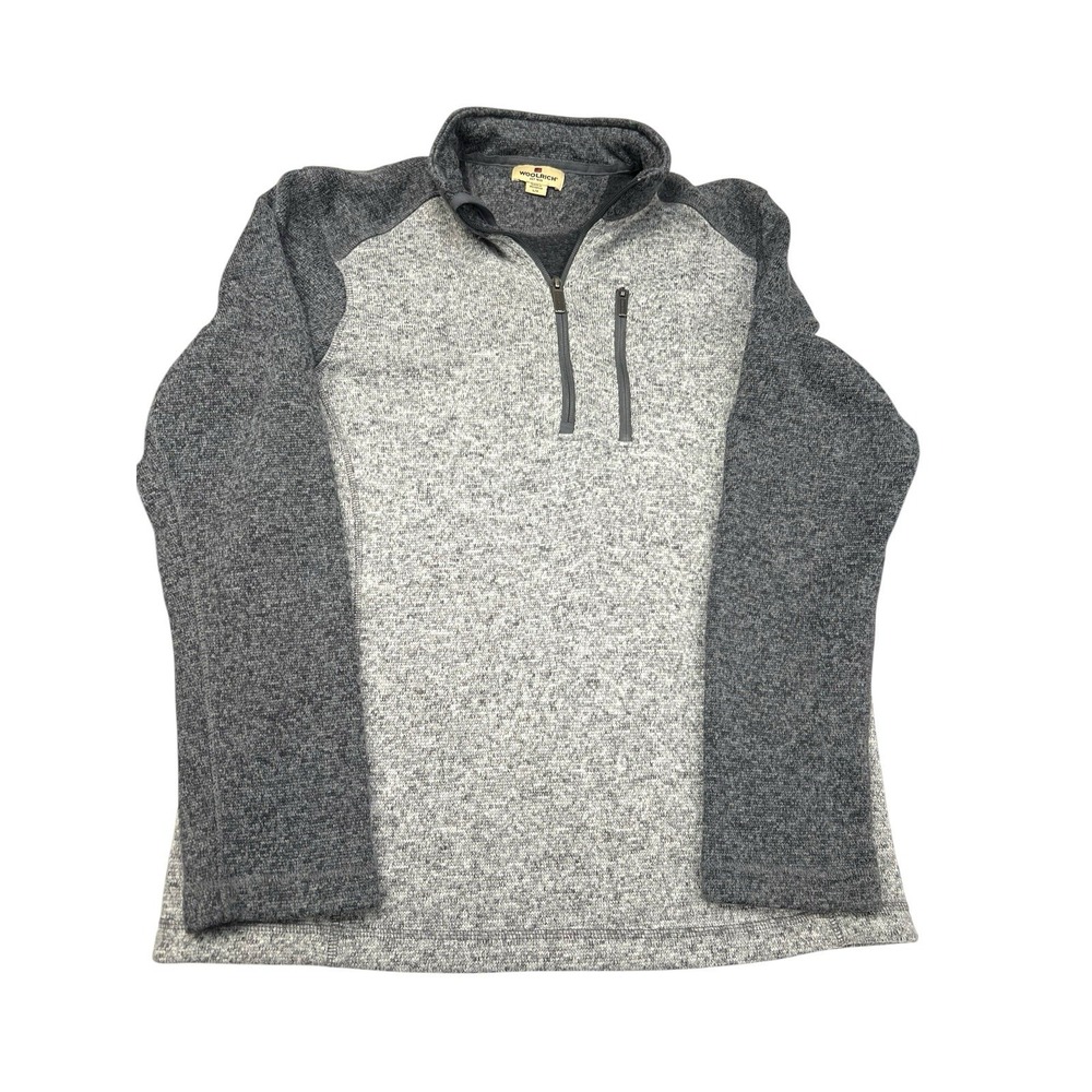 Woolrich Men's Quarter Zip Pullover Fleece Jacket‎ Gray Size Large